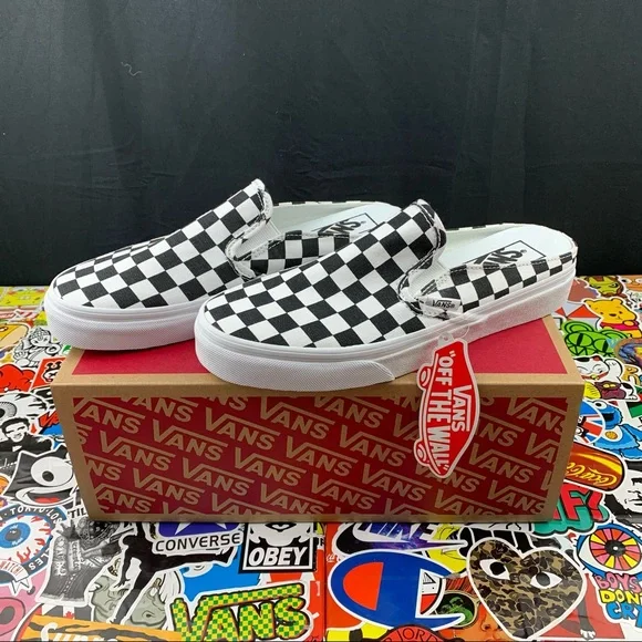 Vans Slip On Mule Checkered Sneakers Womens Various Sizes - Picture 1 of 12